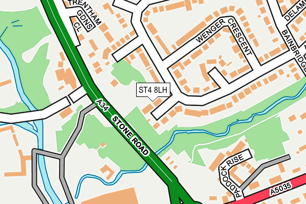 ST4 8LH map - OS OpenMap – Local (Ordnance Survey)