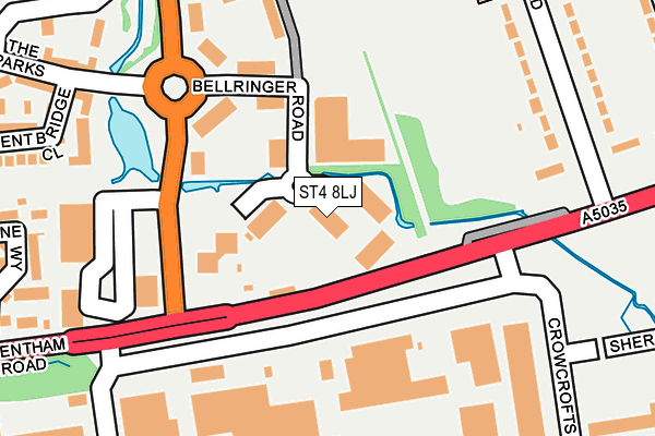 ST4 8LJ map - OS OpenMap – Local (Ordnance Survey)