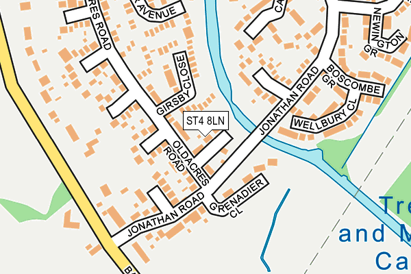 ST4 8LN map - OS OpenMap – Local (Ordnance Survey)