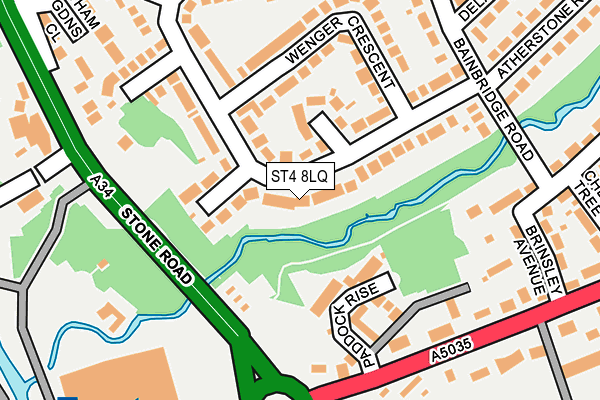 ST4 8LQ map - OS OpenMap – Local (Ordnance Survey)