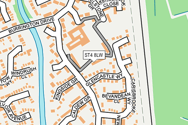 ST4 8LW map - OS OpenMap – Local (Ordnance Survey)