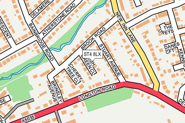 ST4 8LX map - OS OpenMap – Local (Ordnance Survey)