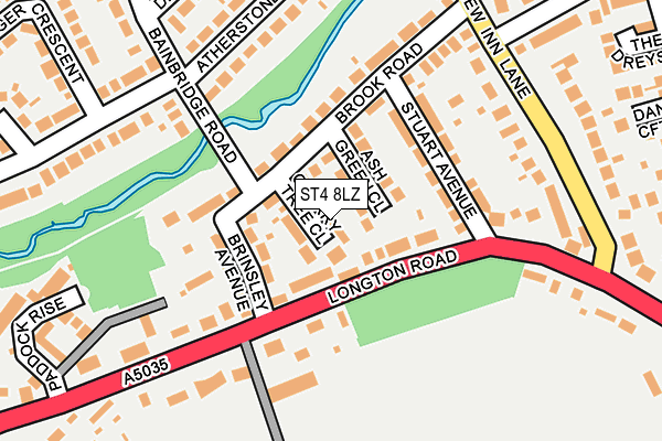 ST4 8LZ map - OS OpenMap – Local (Ordnance Survey)