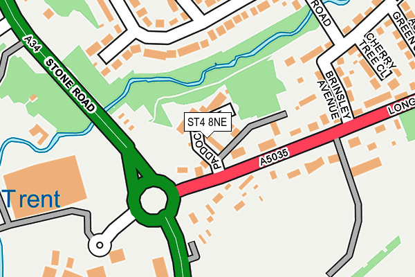 ST4 8NE map - OS OpenMap – Local (Ordnance Survey)