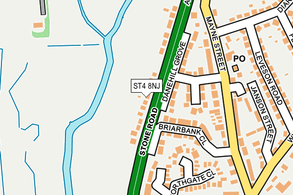 ST4 8NJ map - OS OpenMap – Local (Ordnance Survey)