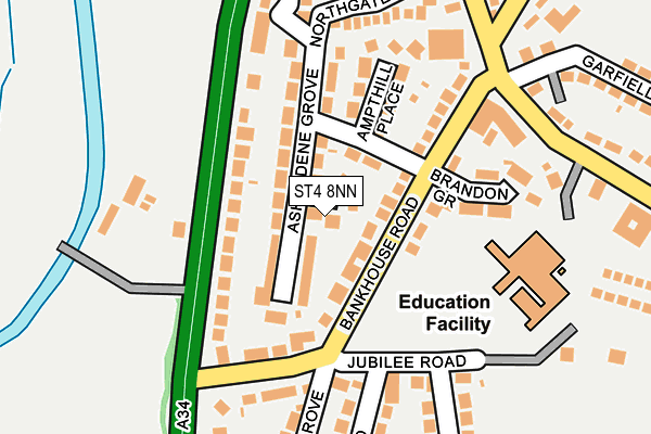 ST4 8NN map - OS OpenMap – Local (Ordnance Survey)