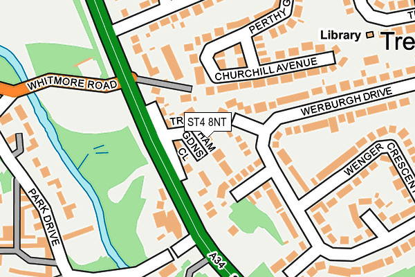 ST4 8NT map - OS OpenMap – Local (Ordnance Survey)