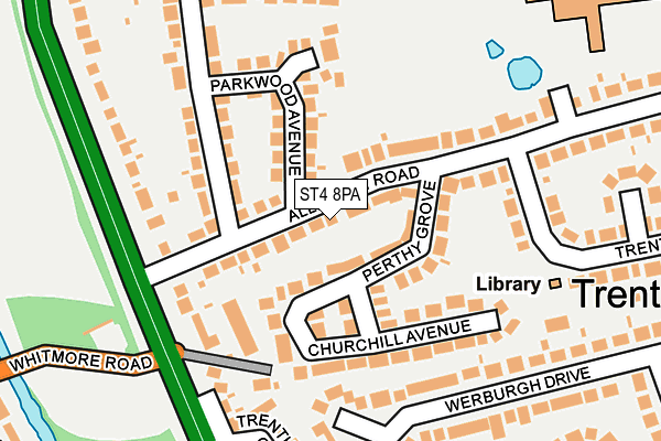 ST4 8PA map - OS OpenMap – Local (Ordnance Survey)
