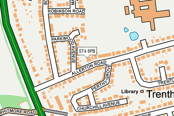 ST4 8PB map - OS OpenMap – Local (Ordnance Survey)