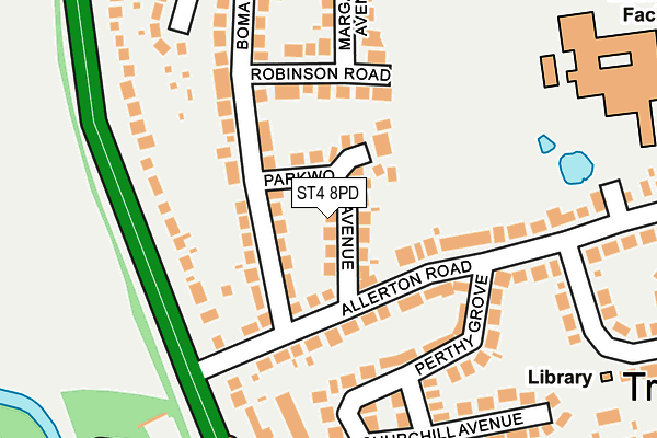 ST4 8PD map - OS OpenMap – Local (Ordnance Survey)