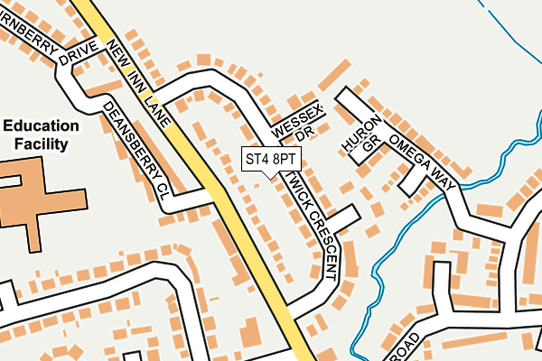 ST4 8PT map - OS OpenMap – Local (Ordnance Survey)