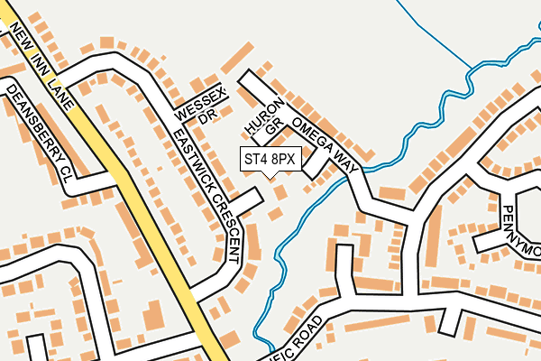 ST4 8PX map - OS OpenMap – Local (Ordnance Survey)