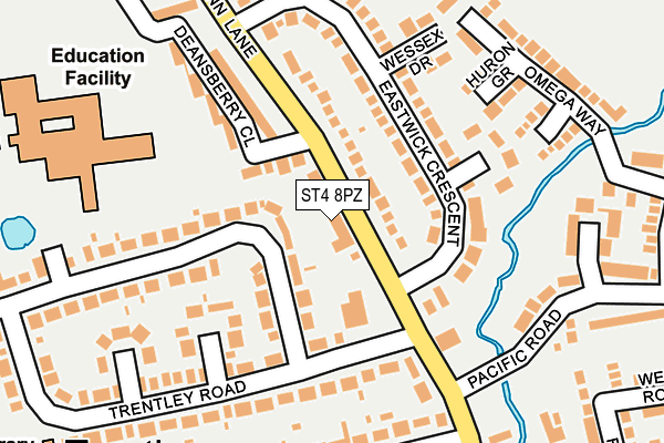ST4 8PZ map - OS OpenMap – Local (Ordnance Survey)