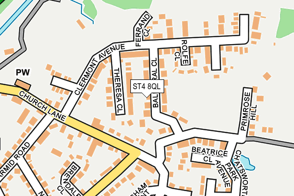 ST4 8QL map - OS OpenMap – Local (Ordnance Survey)