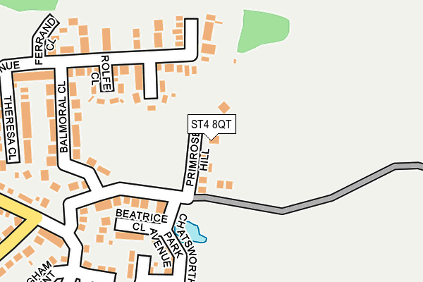 ST4 8QT map - OS OpenMap – Local (Ordnance Survey)