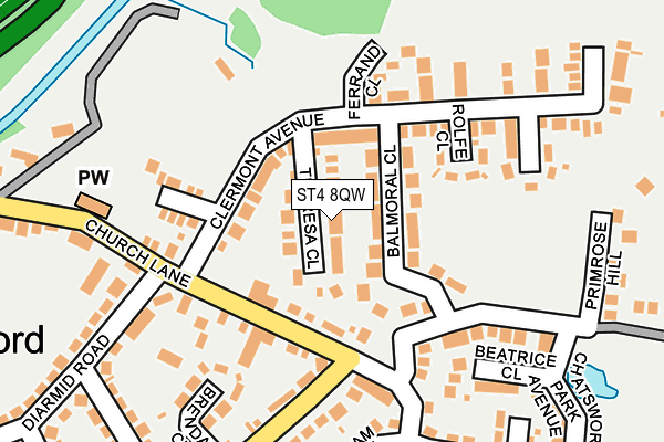 ST4 8QW map - OS OpenMap – Local (Ordnance Survey)
