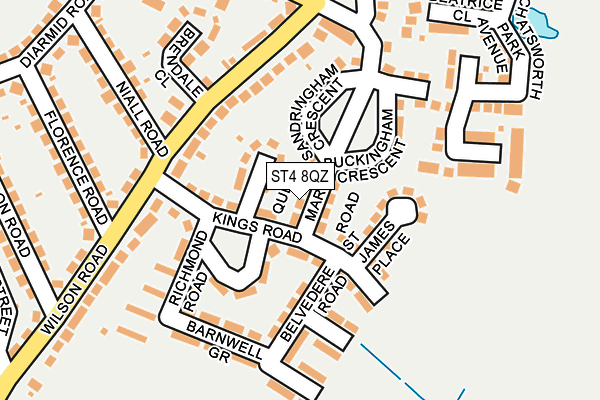ST4 8QZ map - OS OpenMap – Local (Ordnance Survey)