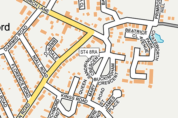 ST4 8RA map - OS OpenMap – Local (Ordnance Survey)