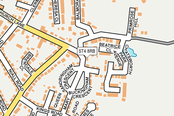 ST4 8RB map - OS OpenMap – Local (Ordnance Survey)