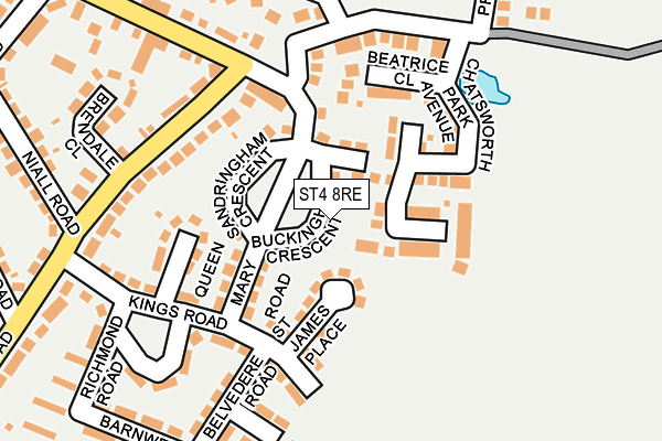 ST4 8RE map - OS OpenMap – Local (Ordnance Survey)