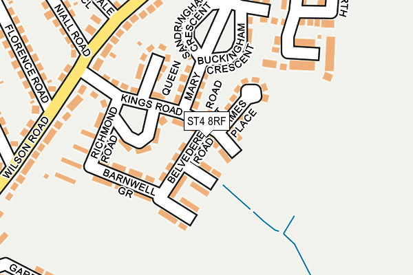 ST4 8RF map - OS OpenMap – Local (Ordnance Survey)