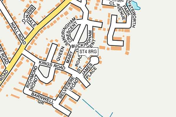 ST4 8RG map - OS OpenMap – Local (Ordnance Survey)