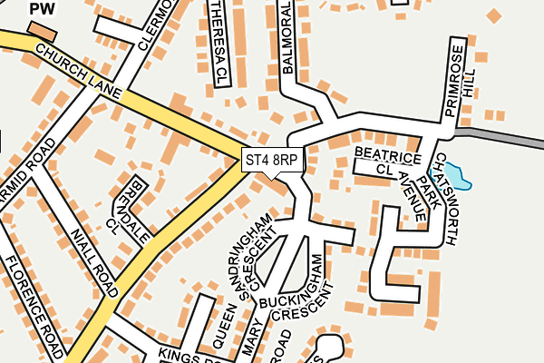ST4 8RP map - OS OpenMap – Local (Ordnance Survey)