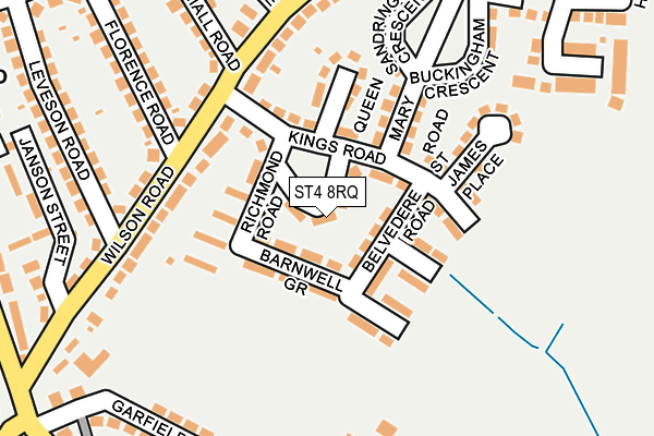 ST4 8RQ map - OS OpenMap – Local (Ordnance Survey)