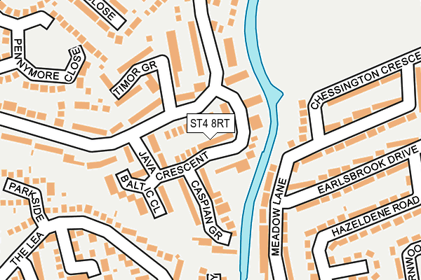 ST4 8RT map - OS OpenMap – Local (Ordnance Survey)