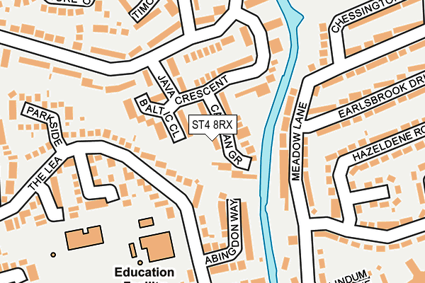 ST4 8RX map - OS OpenMap – Local (Ordnance Survey)