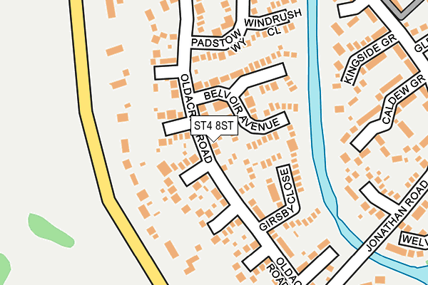 ST4 8ST map - OS OpenMap – Local (Ordnance Survey)