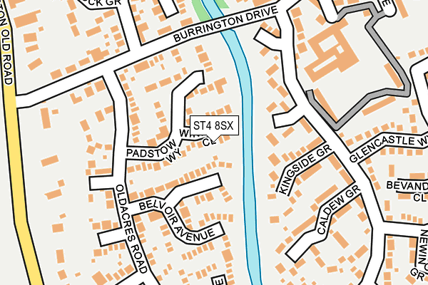 ST4 8SX map - OS OpenMap – Local (Ordnance Survey)