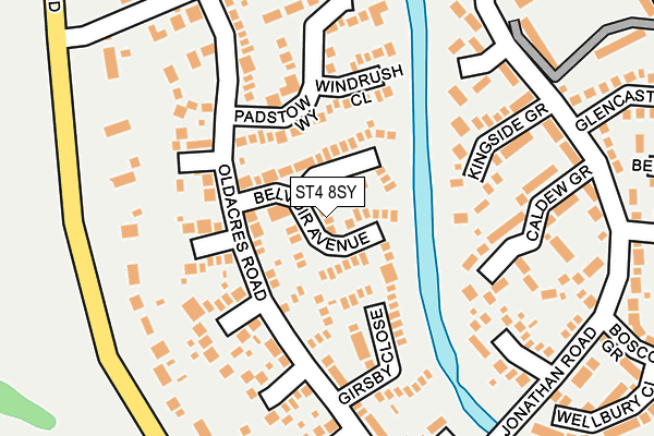 ST4 8SY map - OS OpenMap – Local (Ordnance Survey)
