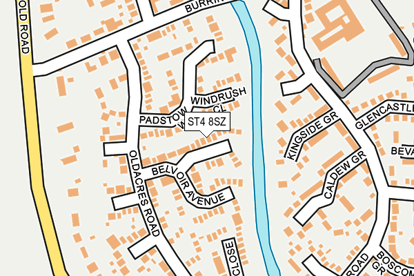 ST4 8SZ map - OS OpenMap – Local (Ordnance Survey)