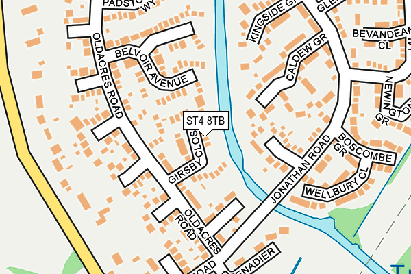 ST4 8TB map - OS OpenMap – Local (Ordnance Survey)
