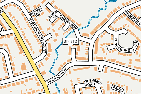 ST4 8TD map - OS OpenMap – Local (Ordnance Survey)