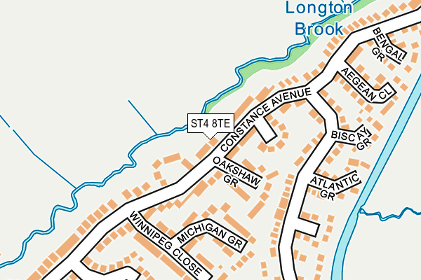 ST4 8TE map - OS OpenMap – Local (Ordnance Survey)