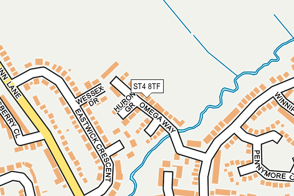 ST4 8TF map - OS OpenMap – Local (Ordnance Survey)
