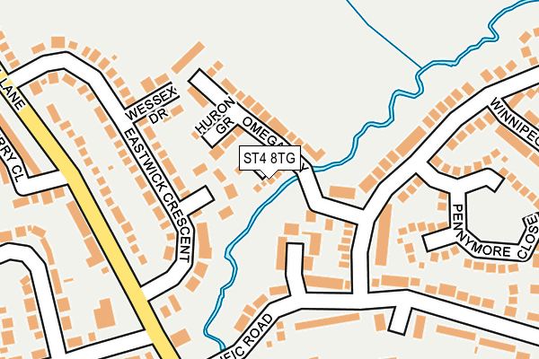 ST4 8TG map - OS OpenMap – Local (Ordnance Survey)