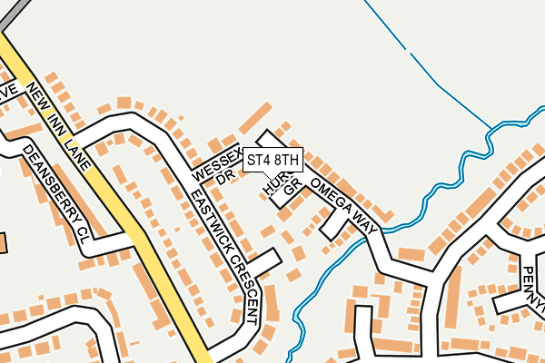 ST4 8TH map - OS OpenMap – Local (Ordnance Survey)