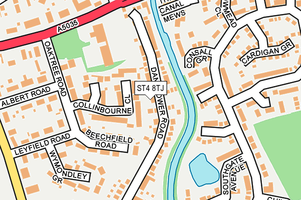 ST4 8TJ map - OS OpenMap – Local (Ordnance Survey)