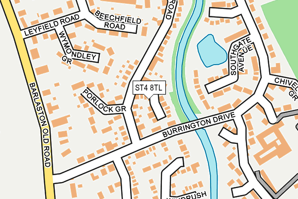 ST4 8TL map - OS OpenMap – Local (Ordnance Survey)