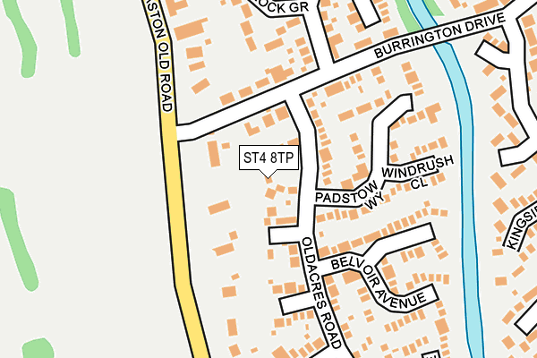 ST4 8TP map - OS OpenMap – Local (Ordnance Survey)