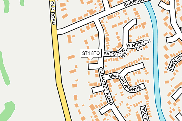 ST4 8TQ map - OS OpenMap – Local (Ordnance Survey)