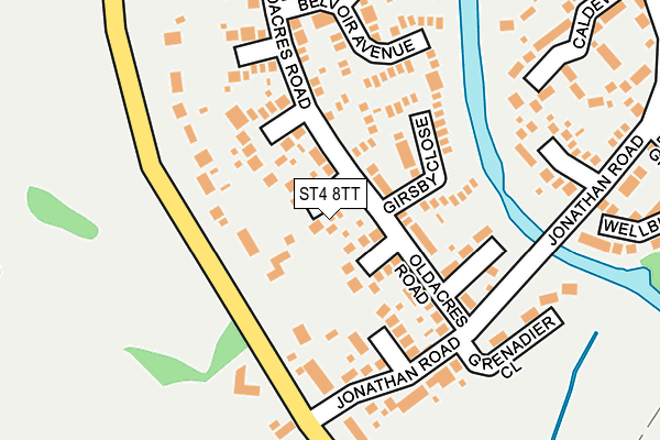 ST4 8TT map - OS OpenMap – Local (Ordnance Survey)