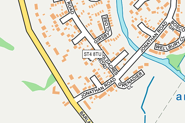 ST4 8TU map - OS OpenMap – Local (Ordnance Survey)