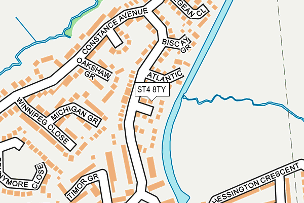 ST4 8TY map - OS OpenMap – Local (Ordnance Survey)