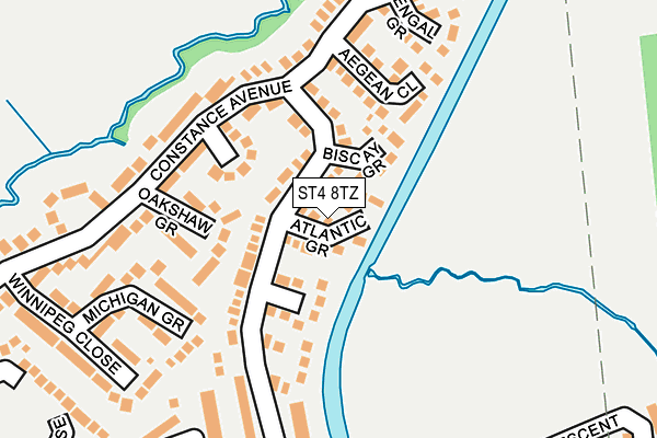 ST4 8TZ map - OS OpenMap – Local (Ordnance Survey)
