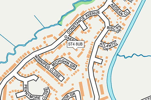 ST4 8UB map - OS OpenMap – Local (Ordnance Survey)
