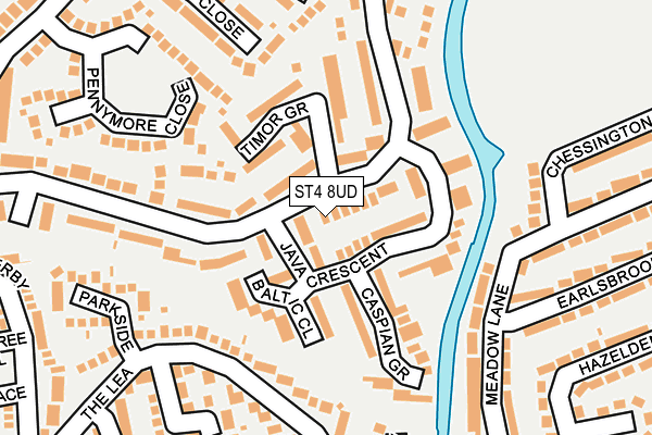 ST4 8UD map - OS OpenMap – Local (Ordnance Survey)
